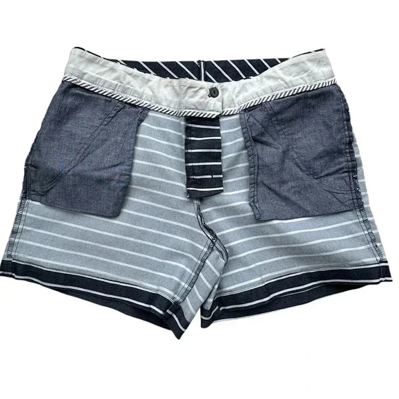 LANDS’ END NAUTICAL BLUE STRIPE SHORTS LOW RISE STRETCH | SIZE: 6 - Picture 6 of 9